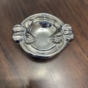 VINTAGE MERCURY GLASS ASHTRAY ART DECO MCM